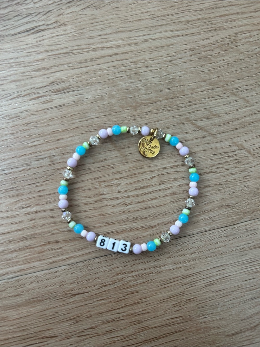 LWP Tampa Exclusive Beaded Bracelet with Pastel Turquoise, Pink & Gold Accen